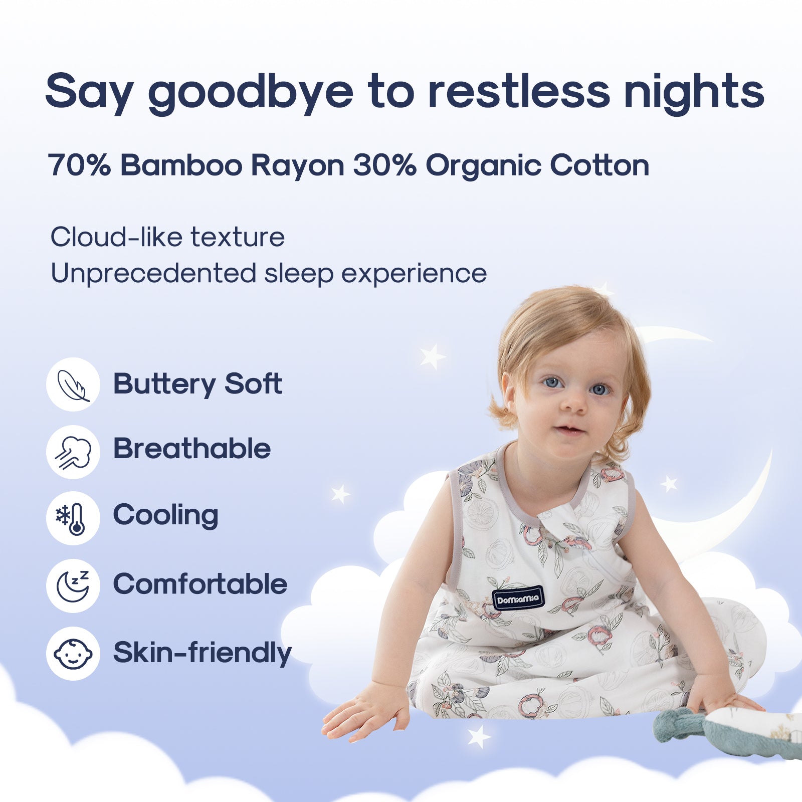 Bamboo & Cotton Blend Baby Sleep Sack 0.6 TOG - Mangosteen