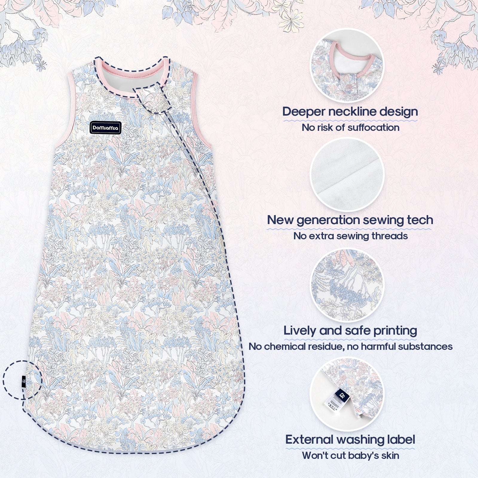 Tensoft Fabric Baby Sleep Sack 1.0 TOG - Mysterious Jungle