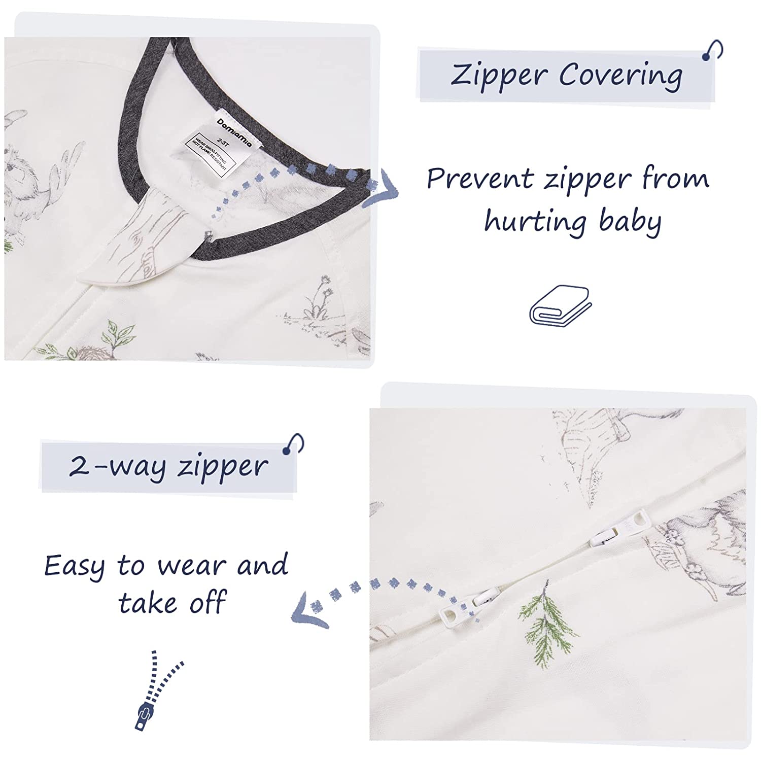 Bamboo Short Sleeve Sleep Sack with Feet 0.3 TOG- Owl