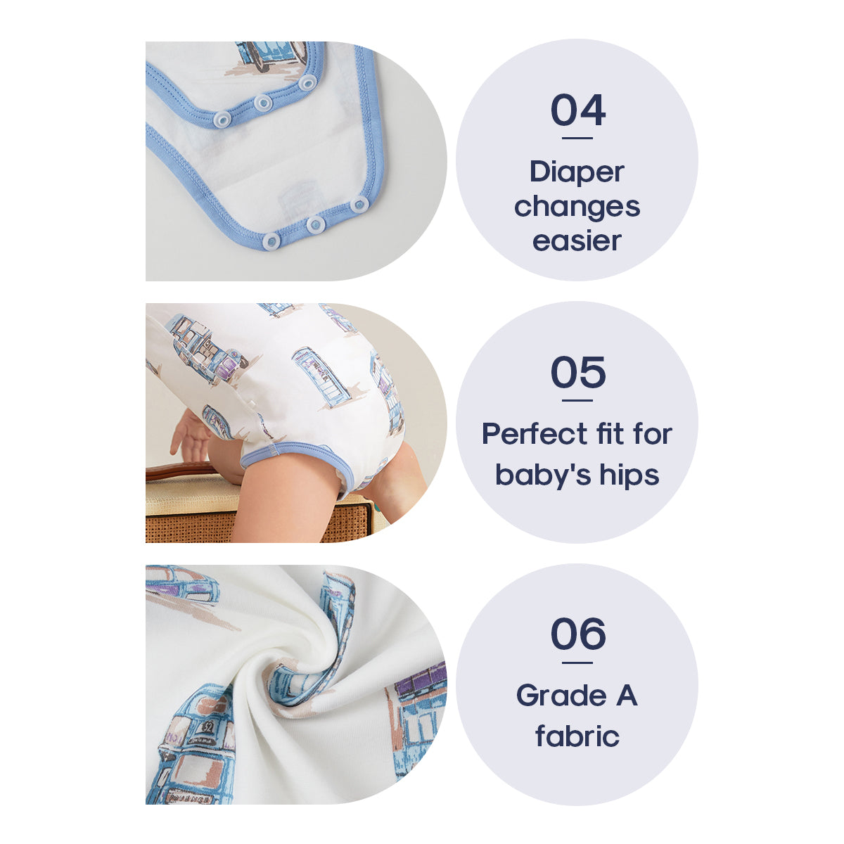 Tensoft Fabric Baby Long Sleeve Bodysuit