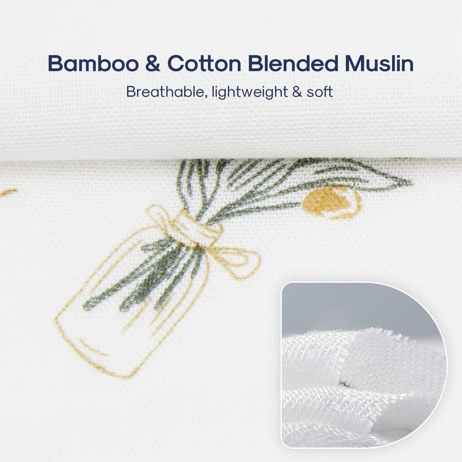 Bamboo & Cotton Blend Baby Sleep Sack 0.6 TOG - Floral