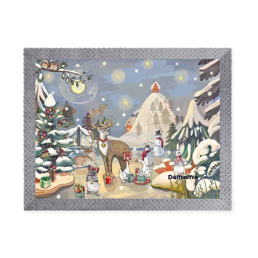 Minky & Cotton Muslin Baby Blanket Limited Edition - Snowy Madrigal